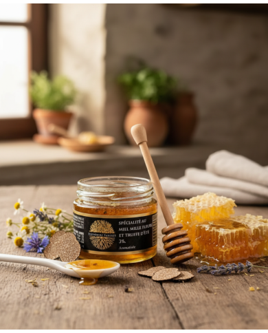 Specialty with thousand flower honey and 3% flavored summer truffle