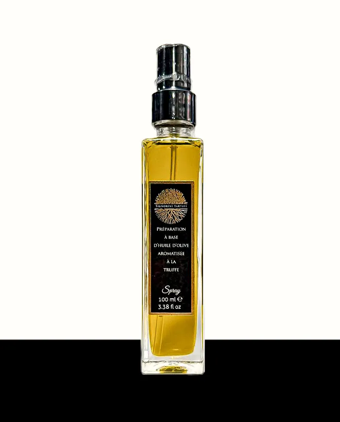 Préparation à base d'huile d'olive en spray aromatisée à la truffe noire