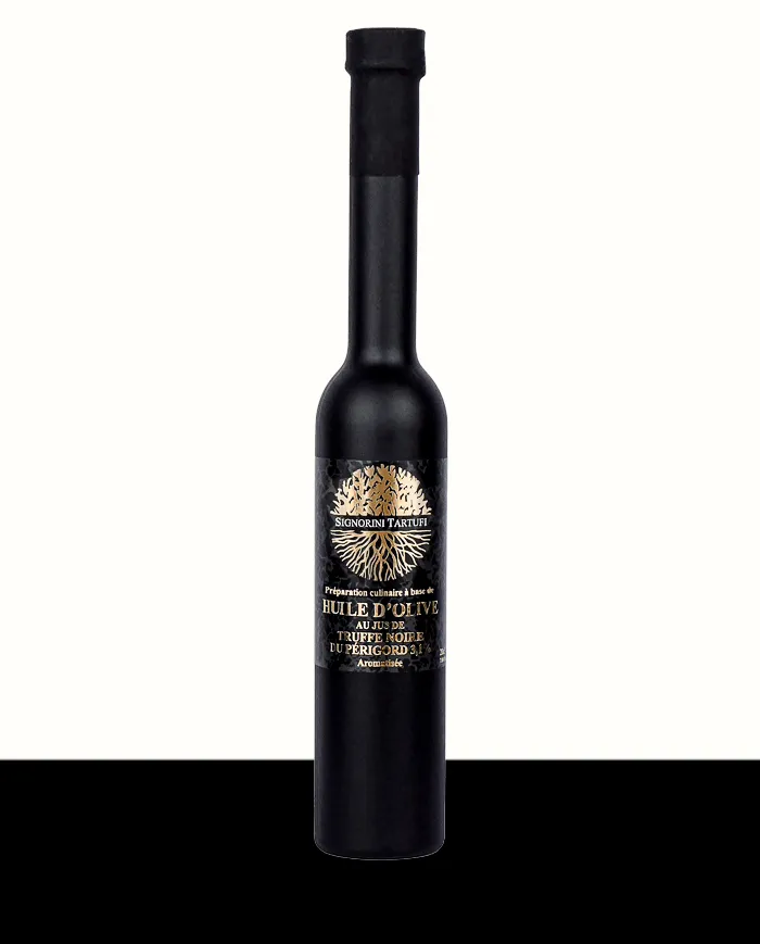 Préparation culinaire à base d'huile d'olive au jus de Truffe Noire du Périgord 3,1% aromatisée