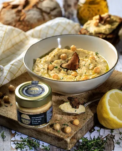 Hummus con trufa de verano (2,2 %) – Crema para untar premium ideal para el aperitivo