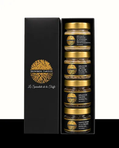 Trüffel-Geschenkset "4 Jahreszeiten“ | Gourmet-Sortiment mit 4 Trüffelsaucen à 80 g