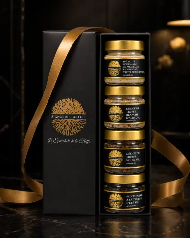Trüffel-Geschenkset "4 Jahreszeiten“ | Gourmet-Sortiment mit 4 Trüffelsaucen à 80 g