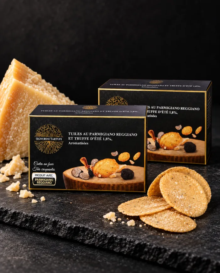 Tuiles au parmigiano reggiano et truffe d'été 1,8% aromatisées