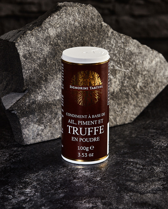 Polvere di tartufo estivo all'aglio e al peperoncino 5% aromatizzata