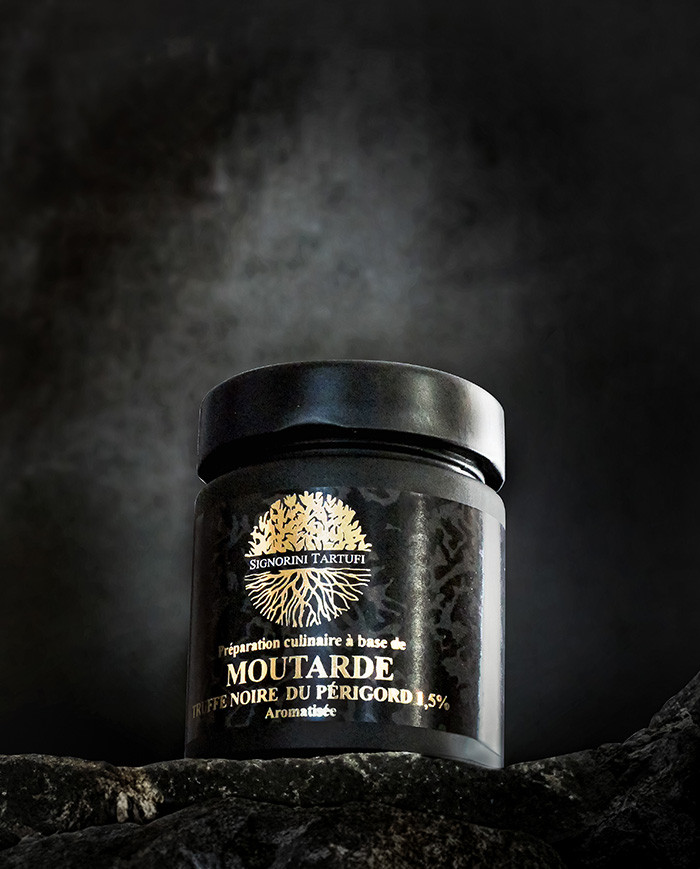 Kulinarische Zubereitung auf Basis von Senf und schwarzem Périgord-Trüffel 1,5%
