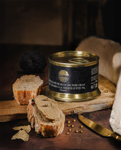 Blocco di specialità di foie gras d'anatra con tartufo estivo 3% aromatizzato