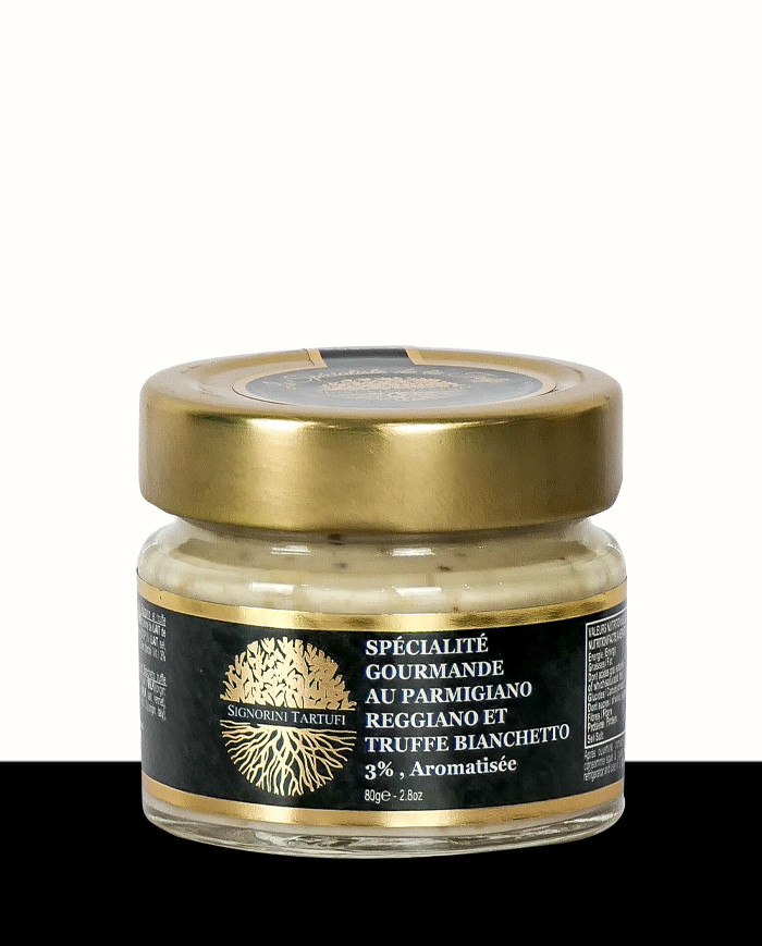 Gourmet-Spezialität mit Parmigiano Reggiano und 3% aromatisiertem Bianchetto-Trüffel