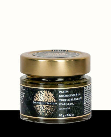 Pesto gourmet con trufa blanca alba 2% aromatizada