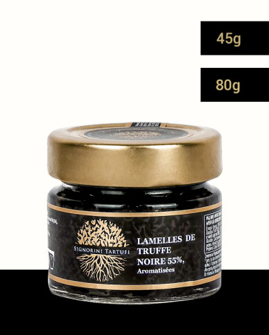 Lamelles de truffe noire Mélanosporum 55% aromatisées