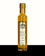 Préparation à base d'huile d'olive vierge extra aromatisée à la truffe et lamelles