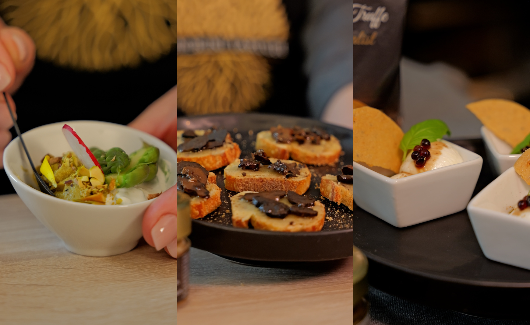 Trio d’amuse-bouche à la truffe
