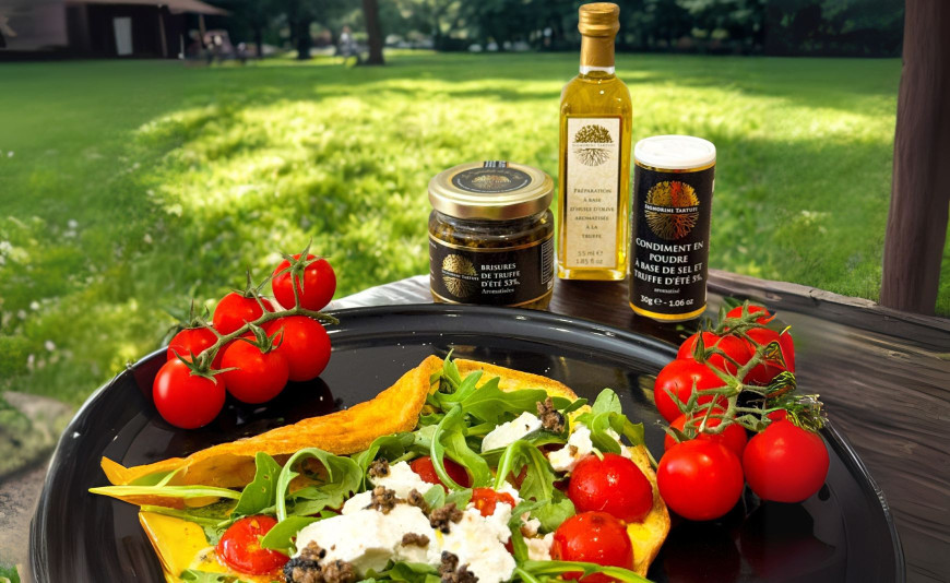 Tortilla con trocitos de trufa