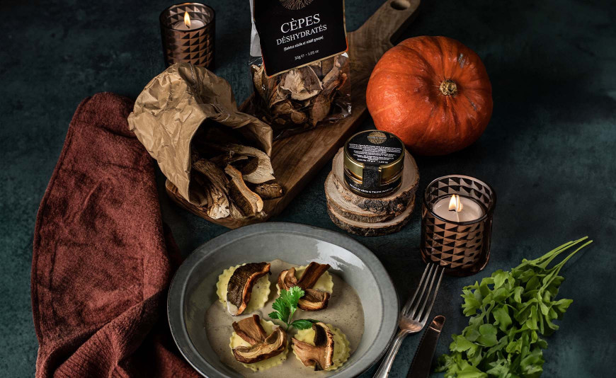 Ravioles aux cèpes et truffe