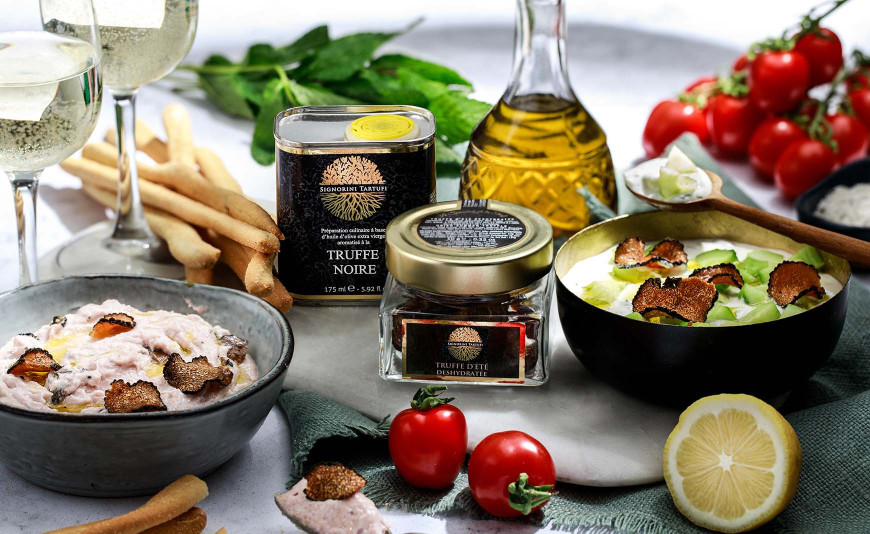 Tzatziki et tarama à la truffe