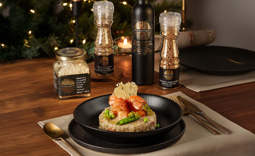 Risotto carnaroli à la truffe d'été et aux cèpes